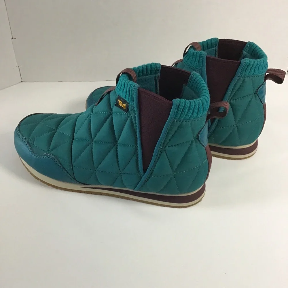 Teva Ember Mid Teal Burgundy Quilted Camp Bootie Slipper Sneakers 1106209 Mens 8